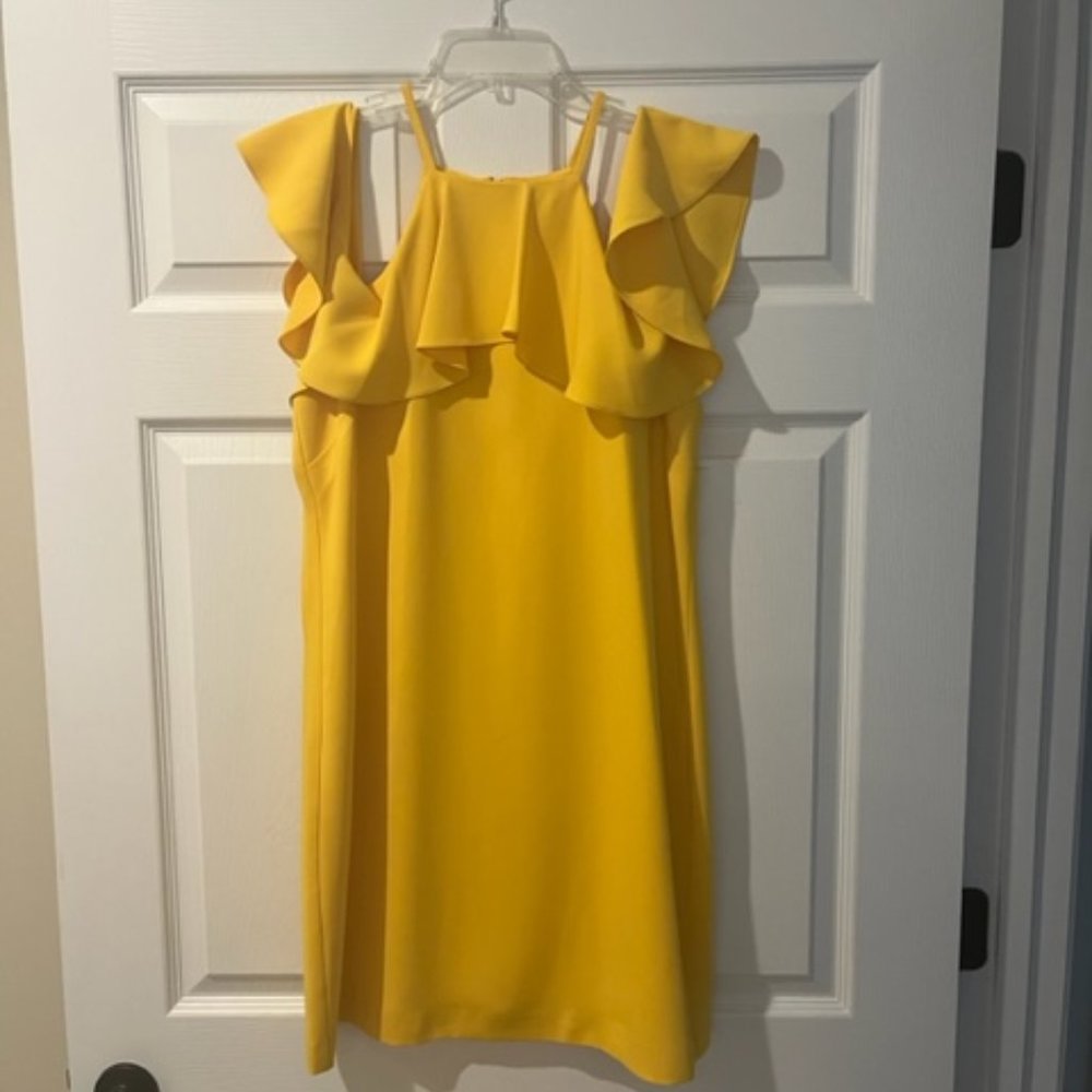 Trina Turk Roseville Cold Shoulder Bright Yellow Dress